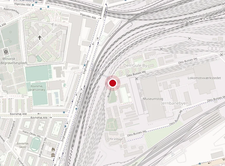 Kort over BaneGaarden på Otto Busses Vej 45 i København SV